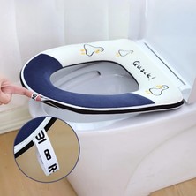 DouranShop No.2 Tarzı Kış Sıcak Klozet Kapağı Yıkanabilir Banyo Tuvalet Pedi Yastık Saplı Kalın Yumuşak Mat Örgü Isıtıcı Closestool Mat (Yurt Dışından)