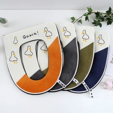 DouranShop No.2 Tarzı Kış Sıcak Klozet Kapağı Yıkanabilir Banyo Tuvalet Pedi Yastık Saplı Kalın Yumuşak Mat Örgü Isıtıcı Closestool Mat (Yurt Dışından)