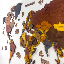 Mapofx Ahşap Dünya Haritası -  Renkli