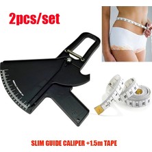 Zining Shop Sete Stili Et Vücut Yağ Kumpas Adipometre + Doğru Bant Kilo Kaybetmek Skinfold Vücut Yağ Ölçü Cihazı Fitness Güzellik Sağlık (Yurt Dışından)