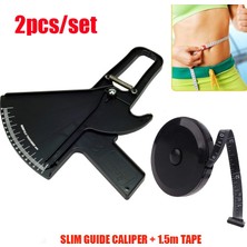 Zining Shop Sete Stili Et Vücut Yağ Kumpas Adipometre + Doğru Bant Kilo Kaybetmek Skinfold Vücut Yağ Ölçü Cihazı Fitness Güzellik Sağlık (Yurt Dışından)