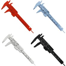 Zining Shop Kırmızı Stil 4 Piecelastik Kumpas Sürmeli Kumpas Çift Ölçekli Sürgülü Ölçer Ölçme Aracı Öğrenci Ofis Kullanımı (Yurt Dışından)