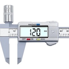 Zining Shop Gümüş Tarzı Sürmeli Kumpas mm Ölçme Aracı Plastik LCD Dijital Elektronik Karbon Fiber Cetvel Ölçer Mikrometre (Yurt Dışından)