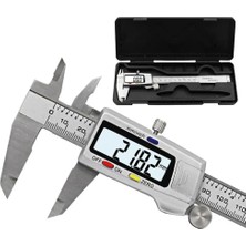 Zining Shop Gümüş Tarzı Sürmeli Kumpas mm Ölçme Aracı Plastik LCD Dijital Elektronik Karbon Fiber Cetvel Ölçer Mikrometre (Yurt Dışından)