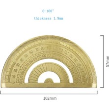 Zining Shop No.7 Tarzı Mini Pirinç Ölçeği 10 cm 15 cm Kapak Ölçer Sürmeli Kumpas Cetvel Retro Yarım Daire Iletki Cep Ölçme Aracı (Yurt Dışından)