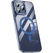 Wlons iPhone 15 Pro Uyumlu Kılıf Magsafe Şarj Özellikli Wlons Standlı Efsane Kapak Mavi