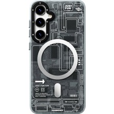 YoungKit Galaxy S24 Uyumlu Kılıf Magsafe Şarj Özellikli Youngkit Technology Serisi Kapak Siyah