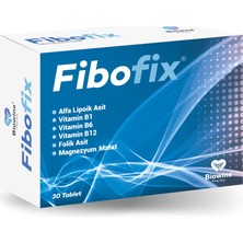 Biowins Pharma Fibofix Alfa Lipoik Asit, Vitamin B1, Magnezyum, Vitamin B6, Vitamin B12 ve Folik Asit İçeren 30 Tablet Takviye Edici Gıda