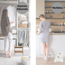 Minera Çocuk / Yetişkin Montessori Ahşap Basamak, Yükseltici, Tabure / Beyaz + Naturel
