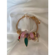 Avua Pandora Charm Kelebek Ve Çiçek Figürlü Bileklik