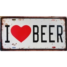 Hediye Sandalı I Love Beer Metal Plaka