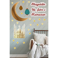 Mıgnatıs Hoşgeldin Ya Şehr-I Ramazan Cami Hilal Ramazan Ayı Temalı Sticker Seti Cam Duvar Süsleri Çocuk Odası