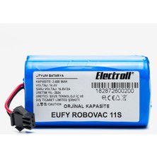 Electroll Anker Eufy Robovac 11 / 11s Batarya (ORJİNAL KAPASİTE) Naccon 14.4v 2600mah Akıllı Robot Süpürge Pili