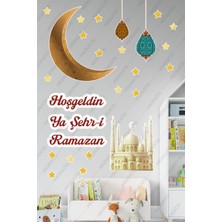 Mıgnatıs Hoşgeldin Ya Şehr-I Ramazan Cami Hilal Ramazan Ayı Temalı Sticker Seti Cam Duvar Süsleri Çocuk Odası