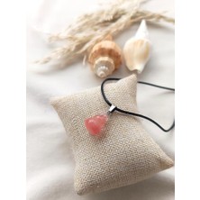 HD Marketim Gerdanlık Çakra Yoga Reiki Doğal Pembe Kuvars Taşı Kadın Kolye