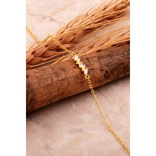 Sümer Telkari Baget Taşlı Altın Yaldızlı Gümüş Bileklik 4572