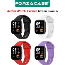 Forzacase Xiaomi Redmi Watch 3 Active ile Uyumlu Silikon Kordon Kayış + Ekran Koruyucu Film - FC171