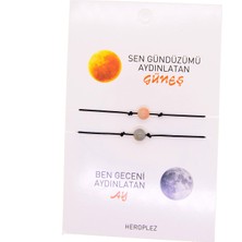 X-lady Accessories Altın Renk Güneş Ay  Arkadaş Şans Bilekliği - 2696
