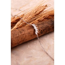 Sümer Telkari Markiz Taşlı Rodyumlu Gümüş Bileklik 4574