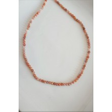 Bade Accessories 3 mm Faset Kesim Güneş Taşı Doğaltaş Kolye