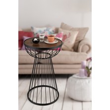 Begüsa Mantar Sehpa Siyah Ceviz Ahşap