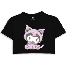 Ez Design Kuromi Baskılı Crop Tshirt