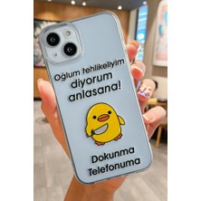 3gen Case Apple iPhone 15 Plus Uyumlu Sevimli Katil Civciv Desenli Şeffaf Silikon Kılıf