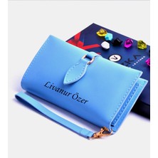 Ozka Leather Collection Mavi Damla Model Trend Kadın Cüzdanı