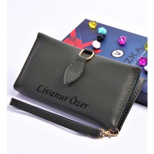 Ozka Leather Collection Haki Damla Model Trend Kadın Cüzdanı