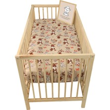 Enha Baby 70X110 cm Park Yatak Için %100 Pamuk Müslin Çarşaf-Kahverengi Tavşan-