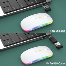 Blackbird Game Center Beyaz Rgb Şarjlı Kablosuz 1600DPI Işıklı Kablosuz Mouse Bwm6