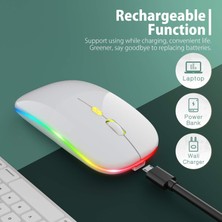 Blackbird Game Center Beyaz Rgb Şarjlı Kablosuz 1600DPI Işıklı Kablosuz Mouse Bwm6