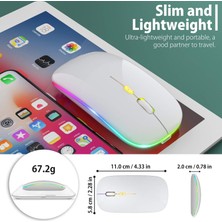 Blackbird Game Center Beyaz Rgb Şarjlı Kablosuz 1600DPI Işıklı Kablosuz Mouse Bwm6