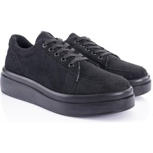 Getcho Ramos Kadın Süet Siyah Spor Ayakkabı