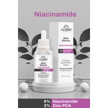 Algro Niacinamide Cilt Bakım Serumu Sivilce, Siyah Nokta Karşıtı 30 Ml Niacinamide 6 +Zinc Pca  1,5