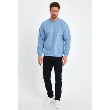 Kef Clothing Bebe Mavisi Sweatshirt, Oversize Sweatshirt, Erkek Sweatshirt