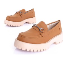 Getcho Verner Tokalı Taba Kadın Loafer Ayakkabı