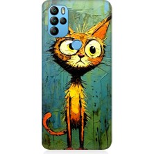 Teknomeg General Mobile GM21 Pro Uyumlu Meraklı Şapşik Kedi Desenli Silikon Kılıf