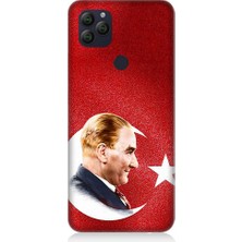 Teknomeg General Mobile GM22 Uyumlu Bayrak ve Mustafa Kemal Atatürk Desenli Silikon Kılıf