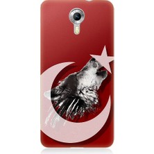 Teknomeg General Mobile Discovery 4g Uyumlu Kurt ve Bayrak Desenli Silikon Kılıf