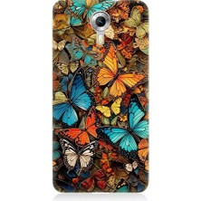 Teknomeg General Mobile Discovery 4g Uyumlu Pastel Renkli Kelebekler Desenli Silikon Kılıf