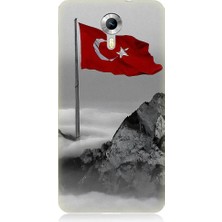 Teknomeg General Mobile Discovery 4g Uyumlu Bayrak ve Dağ Desenli Silikon Kılıf