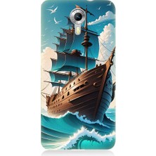 Teknomeg General Mobile Discovery 4g Uyumlu Yelkenli Calyon Gemi Desenli Silikon Kılıf