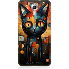 Teknomeg General Mobile Discovery 4g Uyumlu Kara Kedi Desenli Silikon Kılıf