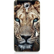 Teknomeg General Mobile Discovery 4g Uyumlu Mavi Gözlü Kaplan Desenli Silikon Kılıf
