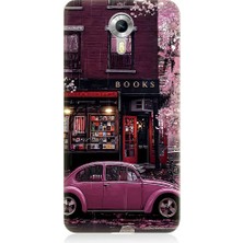 Teknomeg General Mobile Discovery 4g Uyumlu Kitapçı ve Pembe Volkswagen Desenli Silikon Kılıf