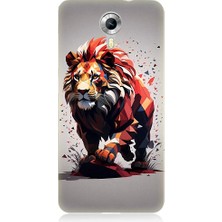 Teknomeg General Mobile Discovery 4g Uyumlu Sarı Kırmızı Aslan Desenli Silikon Kılıf