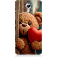 Teknomeg General Mobile Discovery 4g Uyumlu Sevimli Ayı ve Kalp Desenli Silikon Kılıf