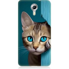 Teknomeg General Mobile Discovery 4g Uyumlu Mavi Gözlü Masum Kedi Desenli Silikon Kılıf