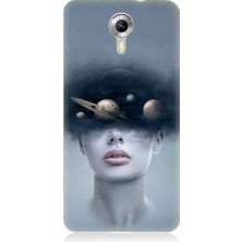 Teknomeg General Mobile Discovery 4g Uyumlu Kadın ve Evren Desenli Silikon Kılıf